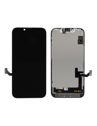 TW INCELL LCD για iPhone 14, camera-sensor ring, earmesh, μαύρη