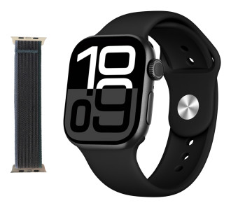 INTIME smartwatch A10 Pro με 2x λουράκια, heart rate, 2.04" AMOLED, IP65, μαύρο