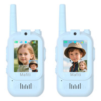 MAFITI παιδικά walkie talkie JK200 με οθόνη & κάμερα, 3+ ετών, επαναφορτιζόμενα, μπλε, 2τμχ
