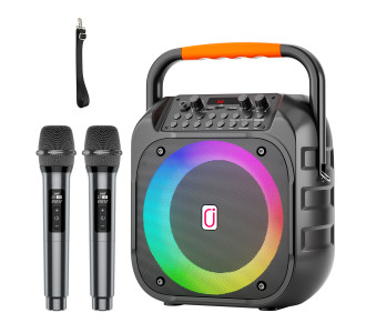 JYX φορητό ηχείο T26-T με 2x μικρόφωνα, 20W, 4000mah, LED, μαύρο