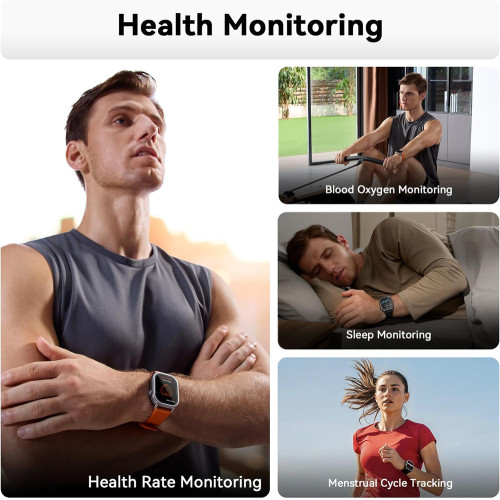 KOSPET smartwatch Pulse, heart rate, 1.96" AMOLED, IP68, μαύρο