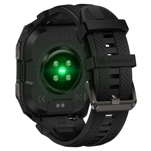 KOSPET smartwatch PULSE 2, heart rate, 1.96" AMOLED, GPS, 5 ATM & IP69, με φακό, μαύρο