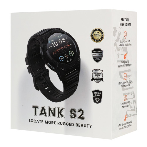 KOSPET smartwatch TANK S2, heart rate, 1.32" AMOLED, GPS, 5 ATM & IP69K, μαύρο