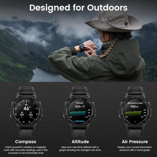 KOSPET smartwatch TANK S2, heart rate, 1.32" AMOLED, GPS, 5 ATM & IP69K, μαύρο