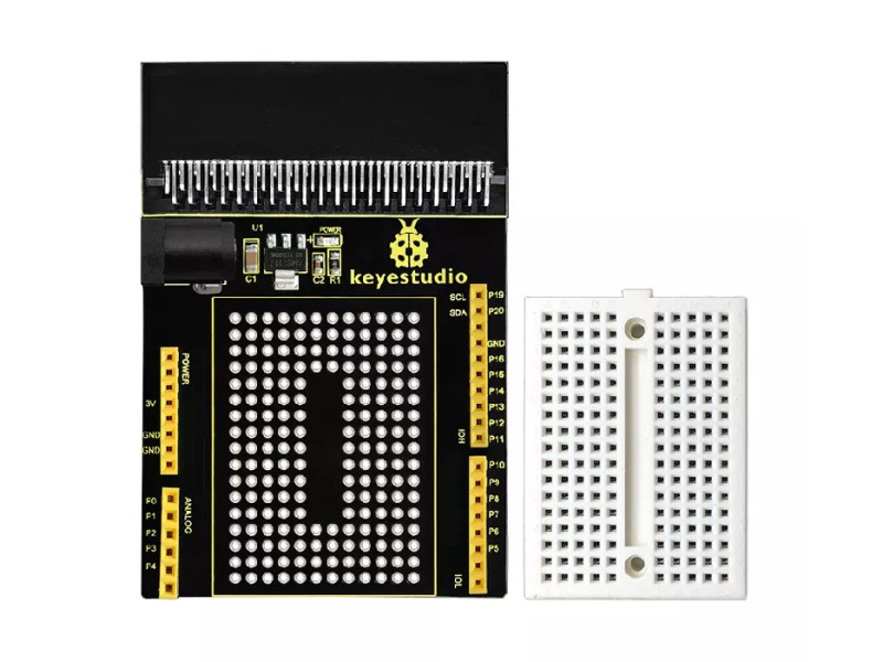 KEYESTUDIO Micro:bit prototyping shield V1 KS0292, με small breadboard