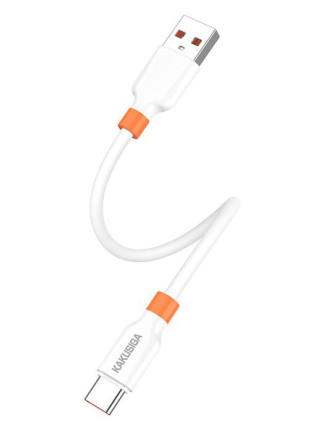 KAKUSIGA καλώδιο USB-C σε USB KSC-1024, σιλικόνης, 5A, 480Mbps, 0.25m, λευκό