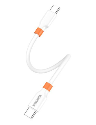 KAKUSIGA καλώδιο USB-C KSC-1024, σιλικόνης, 100W, 480Mbps, 0.25m, λευκό