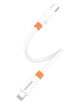 KAKUSIGA καλώδιο Lightning σε USB-C KSC-1024, σιλικόνης, 30W, 480Mbps, 0.25m, λευκό