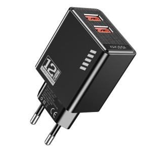 KAKUSIGA φορτιστής τοίχου KSC-1237, 2x USB, 12W, μαύρος KAKUSIGA φορτιστής τοίχου KSC-1237, 2x USB, 12W, μαύρος