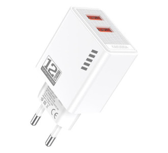 KAKUSIGA φορτιστής τοίχου KSC-1237, 2x USB, 12W, λευκός KAKUSIGA φορτιστής τοίχου KSC-1237, 2x USB, 12W, λευκός
