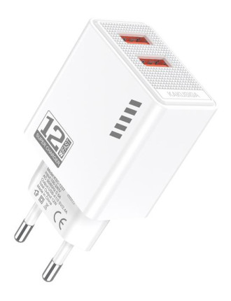 KAKUSIGA φορτιστής τοίχου KSC-1237, 2x USB, 12W, λευκός KAKUSIGA φορτιστής τοίχου KSC-1237, 2x USB, 12W, λευκός