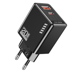 KAKUSIGA φορτιστής τοίχου KSC-1239, USB & USB-C, 20W, μαύρος