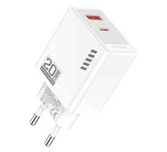 KAKUSIGA φορτιστής τοίχου KSC-1239, USB & USB-C, 20W, λευκός