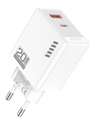 KAKUSIGA φορτιστής τοίχου KSC-1239, USB & USB-C, 20W, λευκός