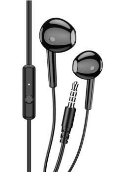 KAKUSIGA earphones με μικρόφωνο KSC-1301, 3.5mm σύνδεση, 14mm, 1.1m, μαύρα