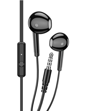 KAKUSIGA earphones με μικρόφωνο KSC-1301, 3.5mm σύνδεση, 14mm, 1.1m, μαύρα