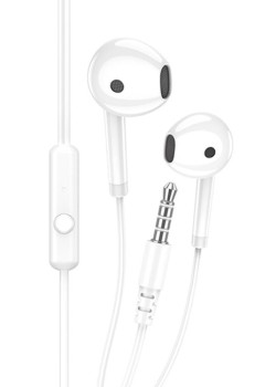 KAKUSIGA earphones με μικρόφωνο KSC-1301, 3.5mm σύνδεση, 14mm, 1.1m, λευκά