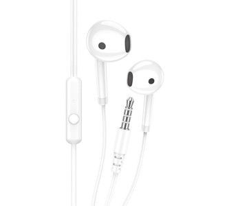 KAKUSIGA earphones με μικρόφωνο KSC-1301, 3.5mm σύνδεση, 14mm, 1.1m, λευκά