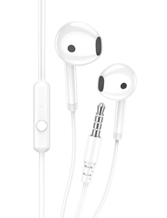 KAKUSIGA earphones με μικρόφωνο KSC-1301, 3.5mm σύνδεση, 14mm, 1.1m, λευκά