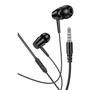 KAKUSIGA earphones με μικρόφωνο KSC-1303, 3.5mm σύνδεση, 10mm, 1.1m, μαύρα