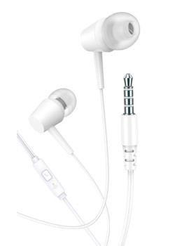 KAKUSIGA earphones με μικρόφωνο KSC-1303, 3.5mm σύνδεση, 10mm, 1.1m, λευκά