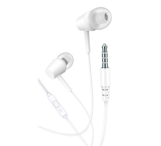 KAKUSIGA earphones με μικρόφωνο KSC-1303, 3.5mm σύνδεση, 10mm, 1.1m, λευκά