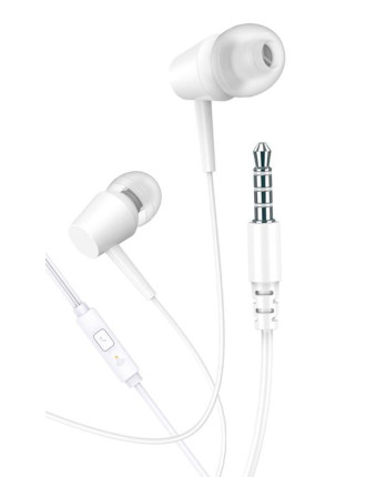 KAKUSIGA earphones με μικρόφωνο KSC-1303, 3.5mm σύνδεση, 10mm, 1.1m, λευκά