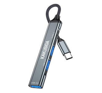 KAKUSIGA USB hub KSC-1417, 4x θυρών, USB 3.0, 5Gbps, USB-C σύνδεση, γκρι KAKUSIGA USB hub KSC-1417, 4x θυρών, USB 3.0, 5Gbps, USB-C σύνδεση, γκρι