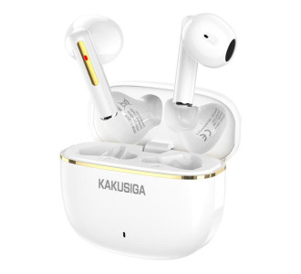 KAKUSIGA earphones με θήκη φόρτισης KSC-1482, True Wireless, 15mm, 35/300mAh, λευκά