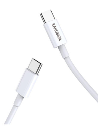 KAKUSIGA καλώδιο USB-C σε USB-C KSC-653, 100W, 480Mbps, 25cm, λευκό KAKUSIGA καλώδιο USB-C σε USB-C KSC-653, 100W, 480Mbps, 25cm, λευκό