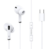 KAKUSIGA earphones με μικρόφωνο KSC-727, USB-C σύνδεση, 14.2mm, 1.2m, λευκά