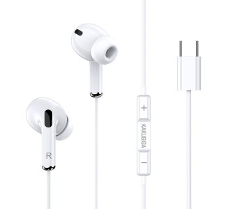 KAKUSIGA earphones με μικρόφωνο KSC-727, USB-C σύνδεση, 14.2mm, 1.2m, λευκά