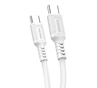KAKUSIGA καλώδιο USB-C σε USB-C KSC-984, σιλικόνης, 60W, 480Mbps, 1m, λευκό