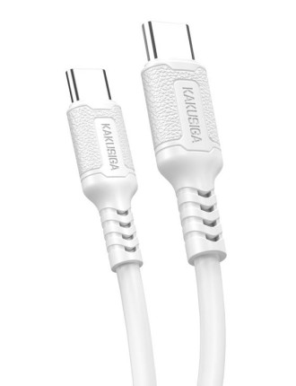 KAKUSIGA καλώδιο USB-C σε USB-C KSC-984, σιλικόνης, 60W, 480Mbps, 1m, λευκό KAKUSIGA καλώδιο USB-C σε USB-C KSC-984, σιλικόνης, 60W, 480Mbps, 1m, λευκό