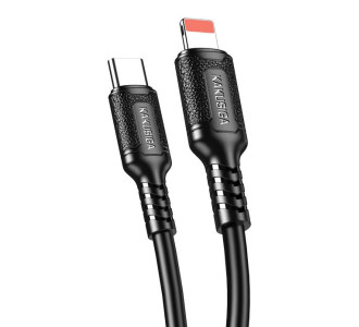 KAKUSIGA καλώδιο Lightning σε USB-C KSC-984, σιλικόνης, 27W, 480Mbps, 1m, μαύρο