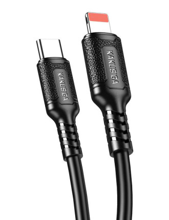 KAKUSIGA καλώδιο Lightning σε USB-C KSC-984, σιλικόνης, 27W, 480Mbps, 1m, μαύρο KAKUSIGA καλώδιο Lightning σε USB-C KSC-984, σιλικόνης, 27W, 480Mbps, 1m, μαύρο