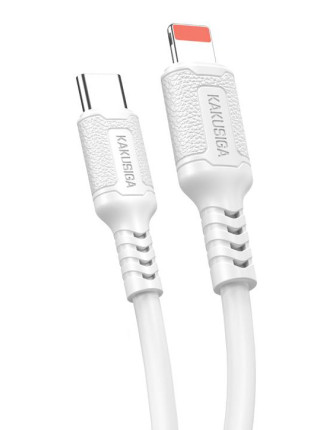 KAKUSIGA καλώδιο Lightning σε USB-C KSC-984, σιλικόνης, 27W, 480Mbps, 1m, λευκό KAKUSIGA καλώδιο Lightning σε USB-C KSC-984, σιλικόνης, 27W, 480Mbps, 1m, λευκό