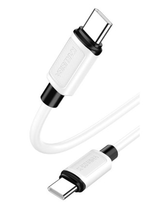 KAKUSIGA καλώδιο USB-C σε USB-C KSC-998, σιλικόνης, 100W, 480Mbps, 1m, λευκό KAKUSIGA καλώδιο USB-C σε USB-C KSC-998, σιλικόνης, 100W, 480Mbps, 1m, λευκό