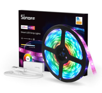 SONOFF smart LED καλωδιοταινία L3 Pro, RGBIC, αδιάβροχη, Wi-Fi & BT, 5m