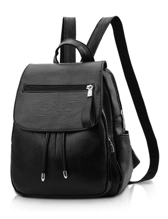 ROXXANI γυναικεία τσάντα πλάτης LBAG-0018, μαύρη ROXXANI γυναικεία τσάντα πλάτης LBAG-0018, μαύρη