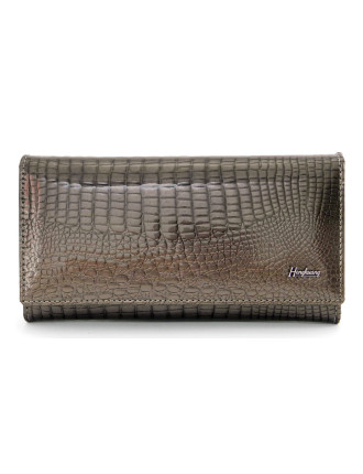 HENGHUANG γυναικείο πορτοφόλι LBAG-0029, δερμάτινο, γκρι HENGHUANG γυναικείο πορτοφόλι LBAG-0029, δερμάτινο, γκρι