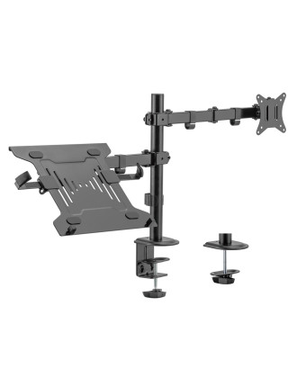 BRATECK βάση γραφείου οθόνης LDT66-C024ML, 17-32", έως 9kg, με θέση για laptop