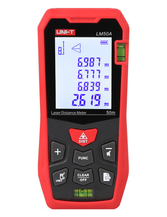 UNI-T laser μετρητής απόστασης LM50A, m/ft/in, 50m