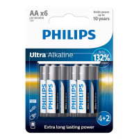 PHILIPS Ultra αλκαλικές μπαταρίες LR6E6BP/10, AA LR6 1.5V, 6τμχ PHILIPS Ultra αλκαλικές μπαταρίες LR6E6BP/10, AA LR6 1.5V, 6τμχ