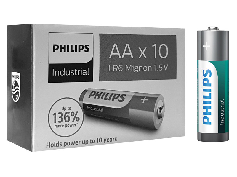 PHILIPS Industrial αλκαλικές μπαταρίες LR6I10C/10, AA LR6 1.5V, 10τμχ