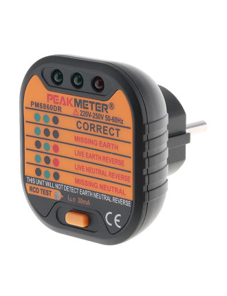 PEAKMETER tester πρίζας PM6860DR, 220-250V 50-60Hz