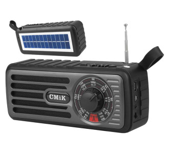 CMIK φορητό ραδιόφωνο & ηχείο MK-101, ηλιακό, BT/USB/TF/AUX, μαύρο
