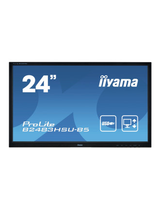 IIYAMA used οθόνη B2483HSU LED, 24" 1920x1080, VGA/DVI/DisplayPort, χωρίς βάση, Grade B