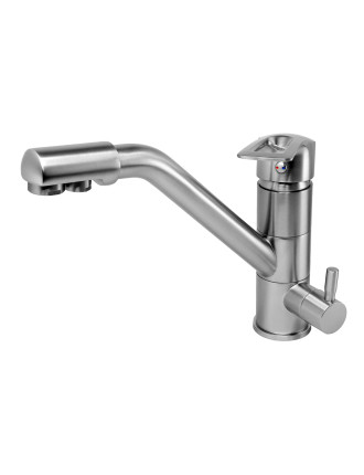 BRUNO μπαταρία πάγκου κουζίνας M54954-355N, τρίοδη, αναμεικτική, ασημί