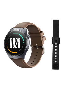 MIBRO smartwatch Lite 3 με 2x λουράκια, heart rate, 1.3" AMOLED, 2 ATM, γκρι/καφέ